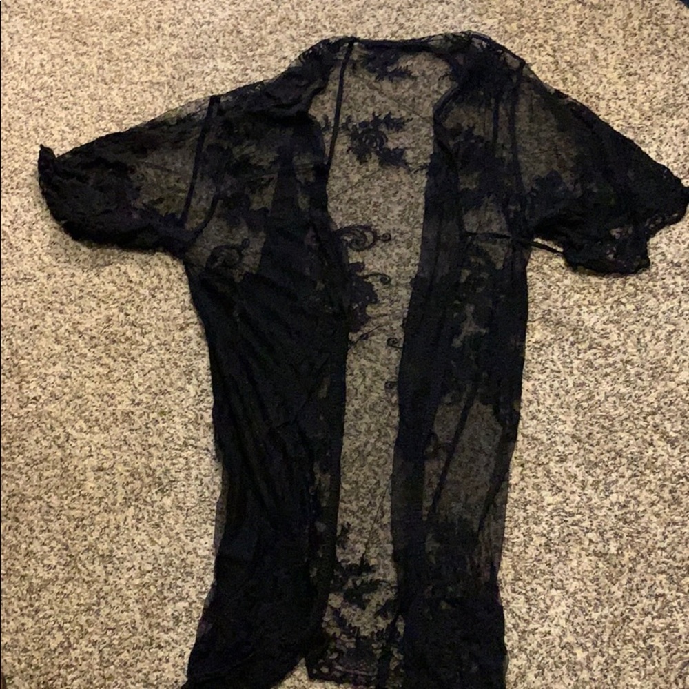 Black lace duster